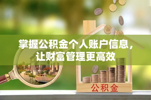 克什克腾旗掌握公积金个人账户信息，让财富管理更高效